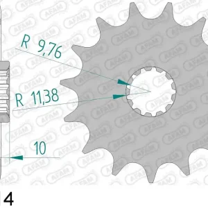 Kawasaki klx 400 r 400 pignone afam 22303-14 passo 520 2003 2004 Prezzo Ridotto