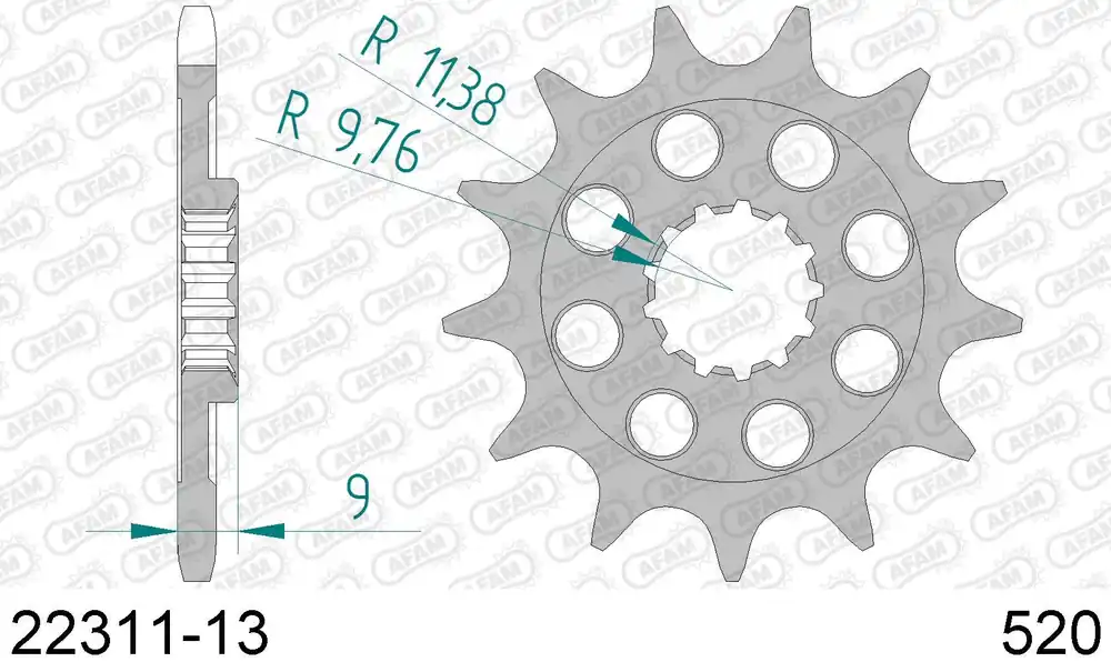Suzuki rm z 250 250 pignone afam 22311-13 passo 520 2013 2020 Offerta