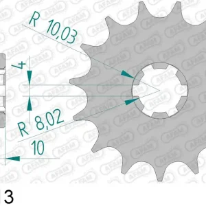 Hyosung gv 125 aquila 125 pignone afam 22205-13 passo 428 2001 2010 Professionale