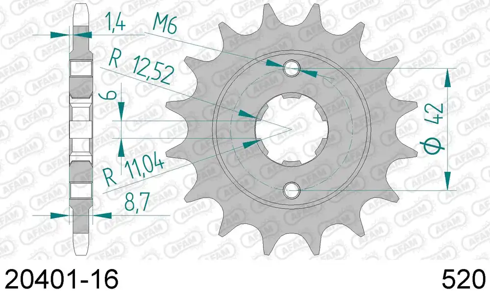 Ultime Pezzi Honda cb 400 n 400 pignone afam 20401-16 passo 520 1981 1983