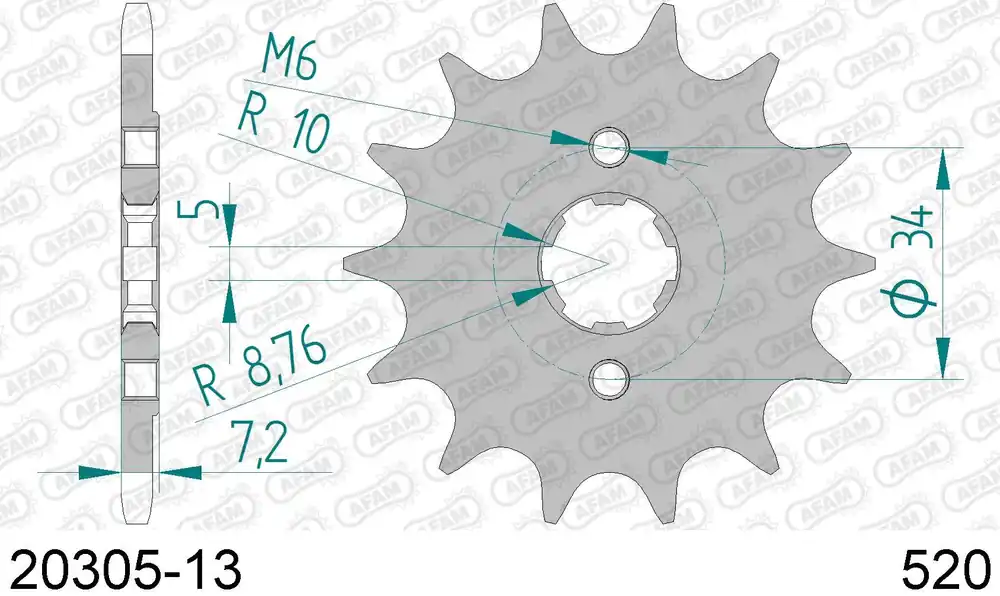 Honda nsr 125 r 125 pignone afam 20305-13 passo 520 1989 1992 Esclusivo