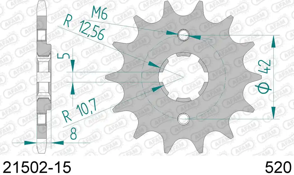 Yamaha xt 350 350 pignone afam 21502-15 passo 520 1985 1998 A Buon Prezzo