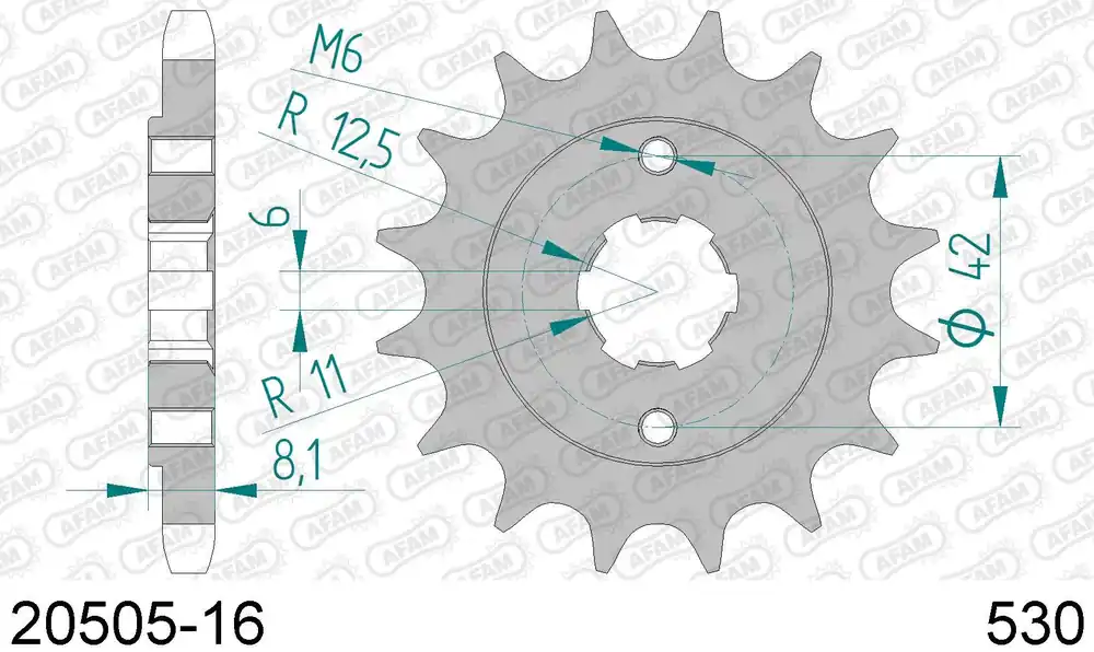 Honda cb 650 c custom 650 pignone afam 20505-16 passo 530 1980 1981 Compra Online