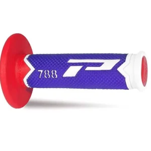 Super Prezzo Manopole mx progrip 788 - 227 - tripla densità - bianco / blu / rosso no foro