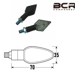 Offerta Limitata Coppia frecce freccia a led squared - nero omologate