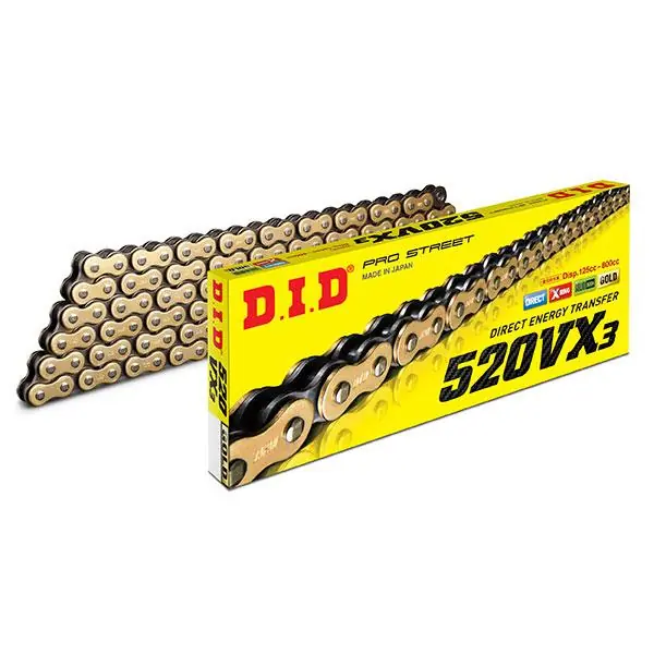 Promozione Esclusiva Catena did 520vx3 gold lungh 72 maglie giunto a rivetto