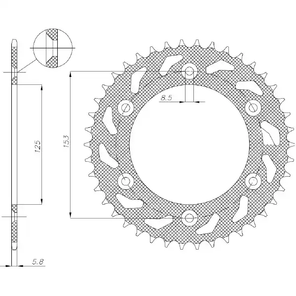 Prezzo Scontato Honda cr r sm 125 corona in acciaio p 520 z 45 2006 2006