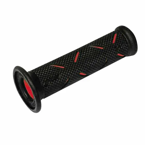 Manopole strada forate 717 dual density rosso ø 22-25mm lunghezza 122mm open Saldi