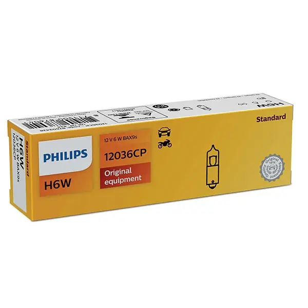 Subito Disponibile Lampada philips h6 - 12v 6w bax9s - philips: 12036cp