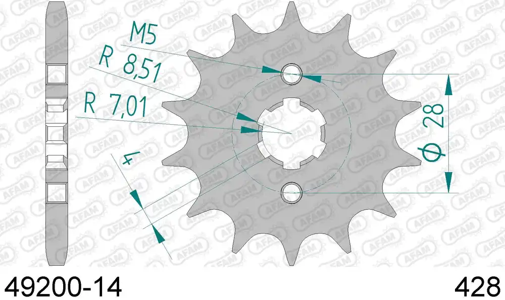 Aprilia sx 125 ie 125 pignone afam 49200-14 passo 428 2018 2020 Ordina Subito