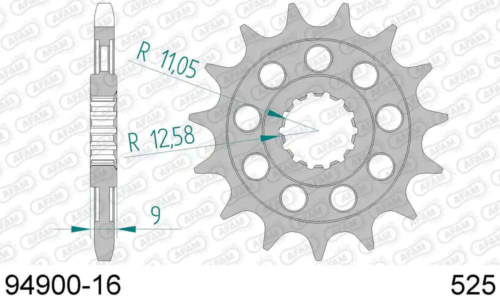 Benelli tnt 899 899 pignone afam 94900-16 passo 525 2013 2016 Ultime Pezzi
