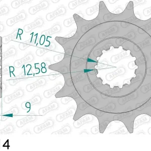 Mv (agusta) 750 brutale 750 pignone afam 94603-14 passo 520 2001 2002 Compra Oggi Stesso