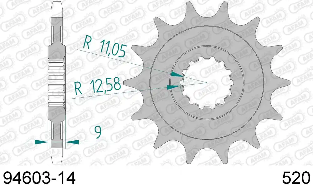 Mv (agusta) 750 brutale 750 pignone afam 94603-14 passo 520 2001 2002 Compra Oggi Stesso