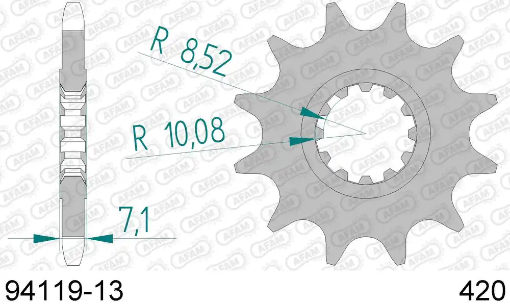 Beta rr 50 supermoto 50 pignone afam 94119-13 passo 420 2002 2005 Occasione Imperdibile