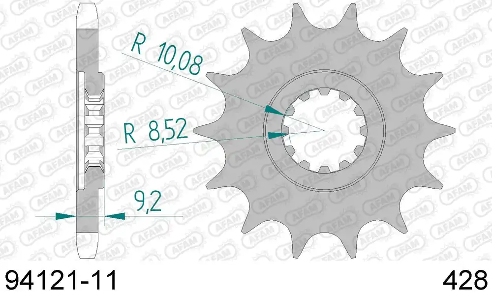 Hm honda cre 50 baja 50 pignone afam 94121-11 passo 428 2003 2016 Quantità Limitata