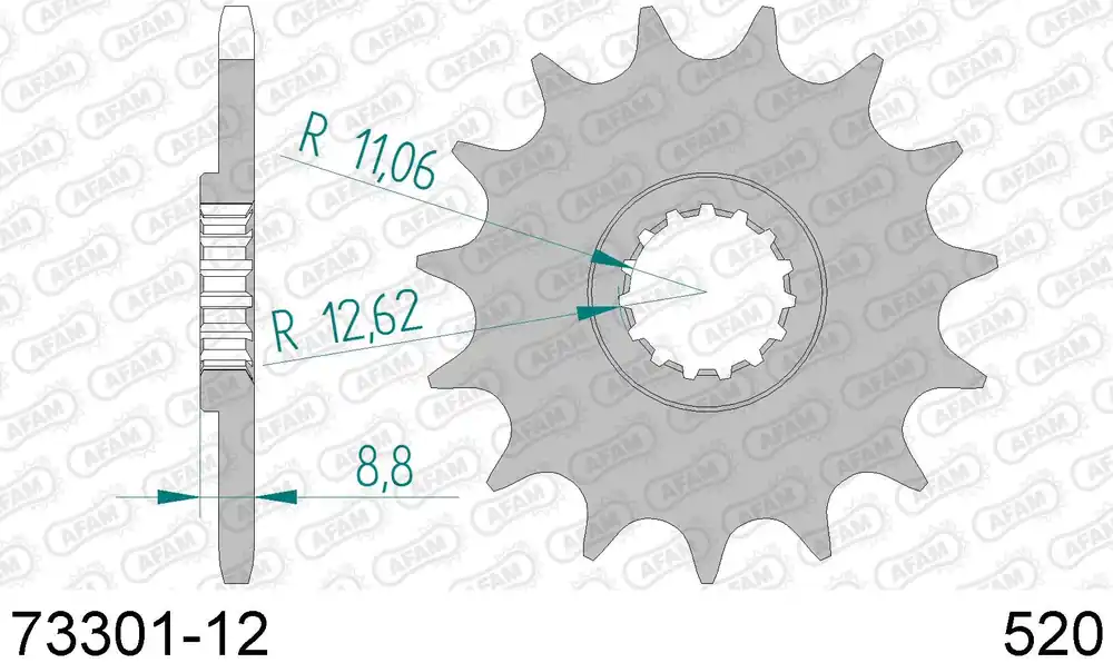 Affare Ktm gs 125 125 pignone afam 73301-12 passo 520 1991 1993