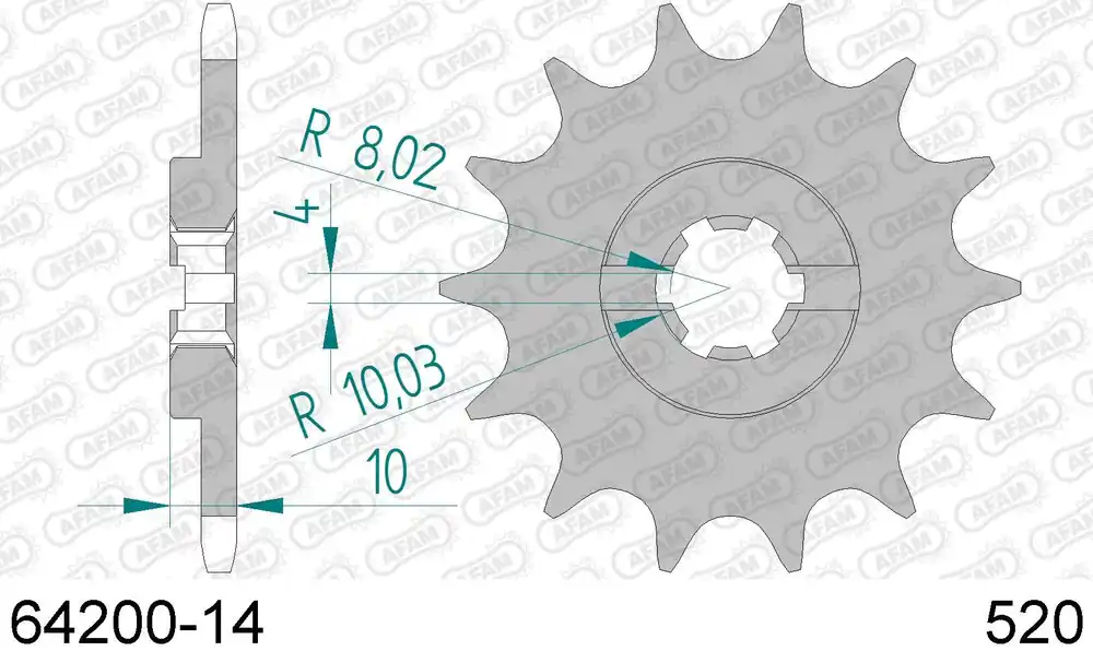 Husqvarna sm 125 125 pignone afam 64200-14 passo 520 1998 2000 Esclusivo