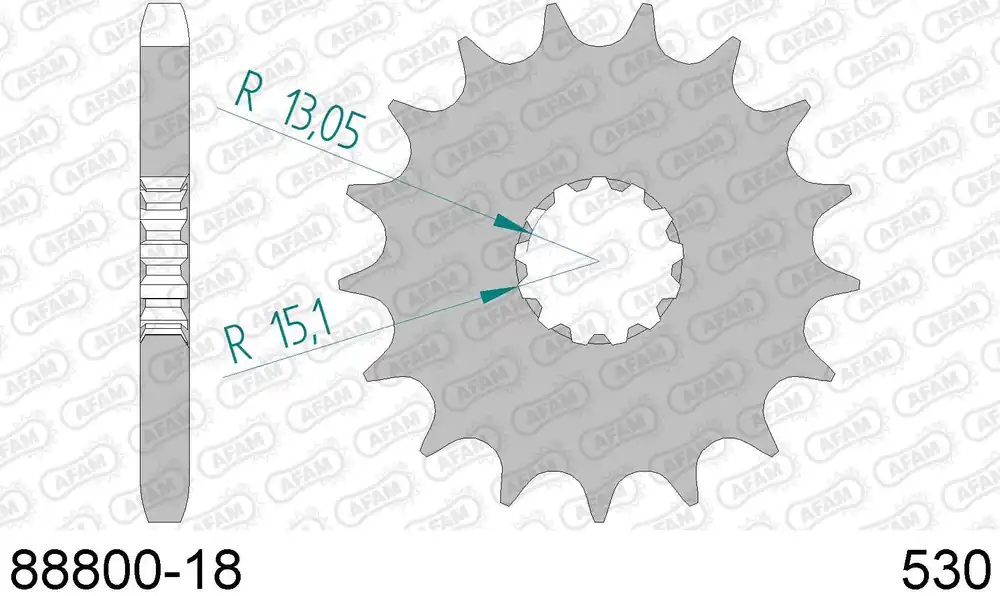 Consegna Rapida Triumph t 509 speed triple 885 pignone afam 88800-18 passo 530 1997 2001
