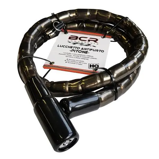 Lucchetto pitone bcr cavo blindato rivestito in gomma chiave tonda ø 25 1.2 mt Più Venduto