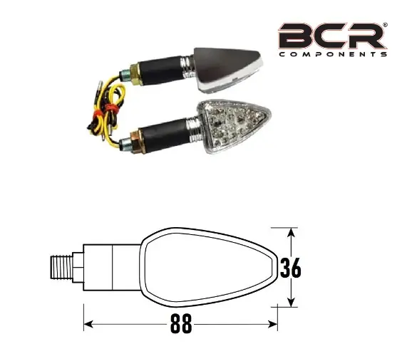 Esclusivo Coppia fanali freccia a led arw bcr omologati cromati