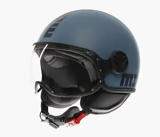 Nuova Collezione Casco moto jet momo design fgtr classic mono matt dusty blue / blue m