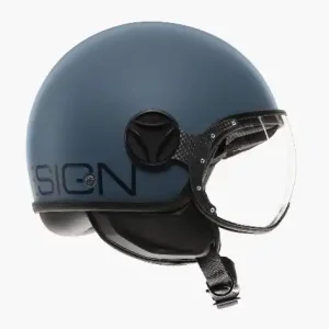 Pagamento Sicuro Casco moto jet momo design fgtr classic mono matt dusty blue / blue s