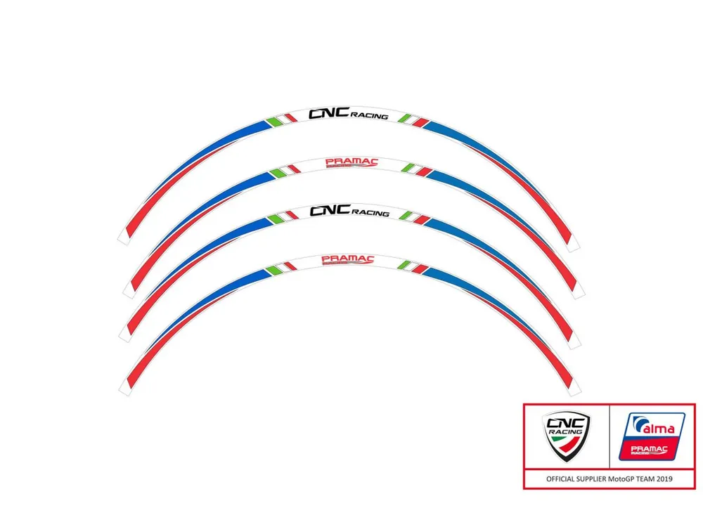 Prezzo Di Fabbrica KIT ADESIVI RUOTA 17 POLLICI PRAMAC CNC RACING DUCATI MONSTER 1200 R 2016-19-