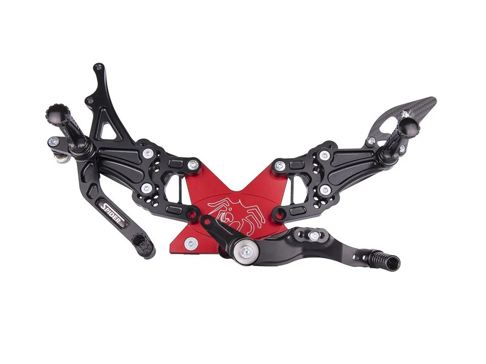 Professionale PEDANE ARRETRATE CON POGGIAPIEDI RIBALTABILE SPIDER HONDA CBR 600 RR 2024-2025-