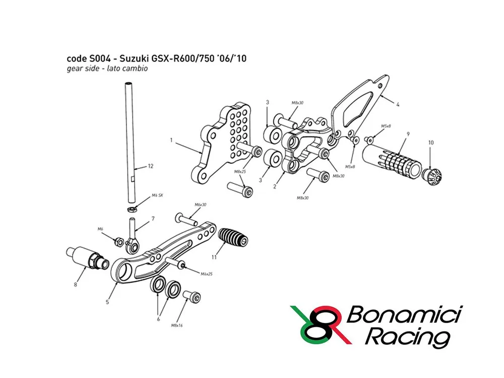 ARRETRATORE RICAMBIO PEDANE BONAMICI S004 LATO CAMBIO- Occasione