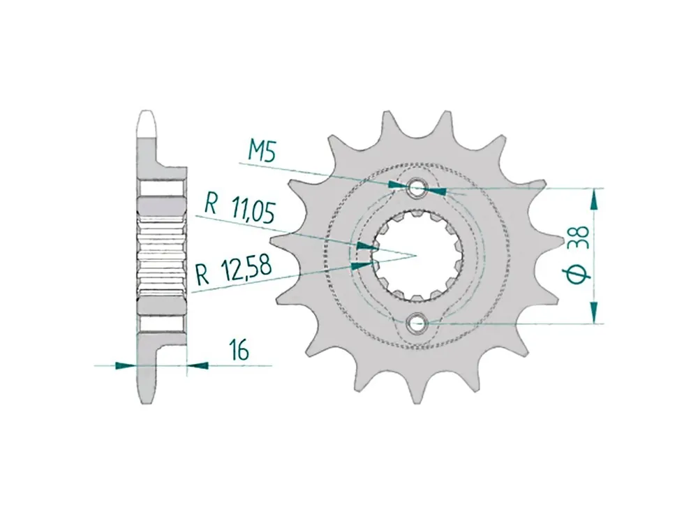 PIGNONE AFAM PASSO 520 ACCIAIO DUCATI SUPERSPORT 750 IE 1999-2002- Consegna Rapida
