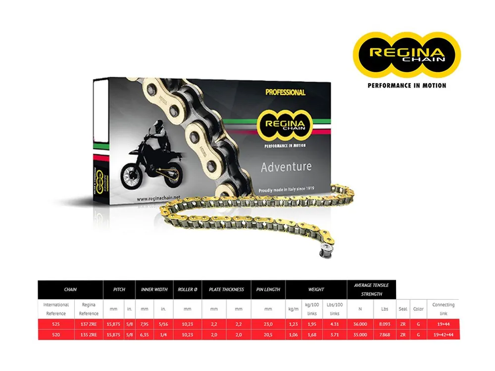 CATENA REGINA 135ZRE PASSO 520 BETA RR ENDURO 350 FACTORY 4T 12+- Affare