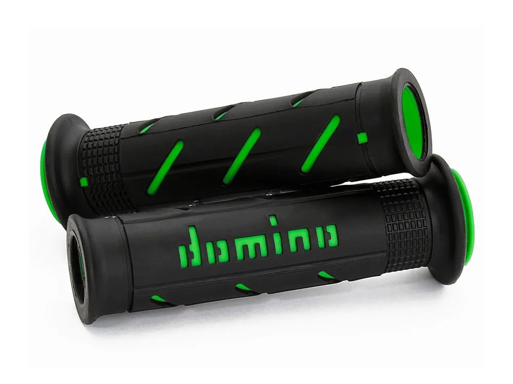 Prezzo Ridotto COPPIA MANOPOLE NERO/VERDE ROAD-RACING DOMINO DIAMETRO 22-26 UNIVERSALI-