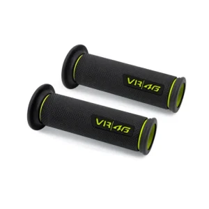 Promozione COPPIA MANOPOLE VR46 GOMMA NERE BARRACUDA UNIVERSALI-