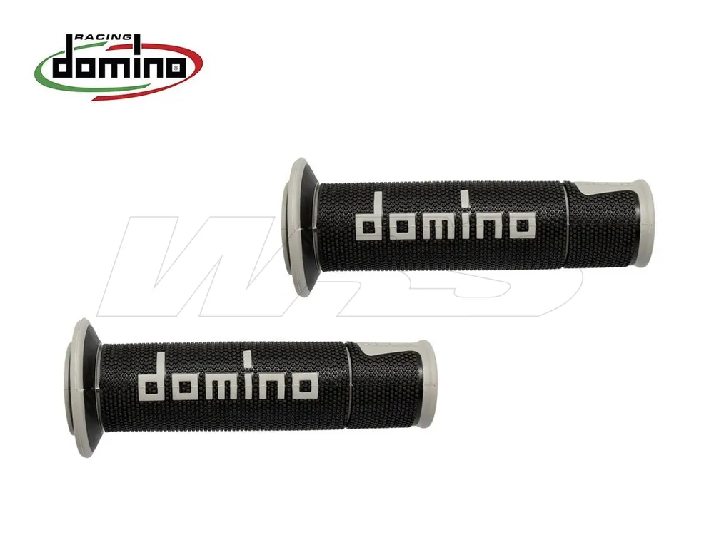 A450 COPPIA MANOPOLE NERO / GRIGIO RACING DOMINO UNIVERSALI- Bestseller
