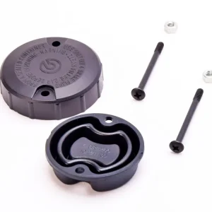 Nuovo Arrivo TAPPO SERBATOIO FRENO BREMBO RACING 45CC USCITA 90° ATTACCO FORO GRANDE-