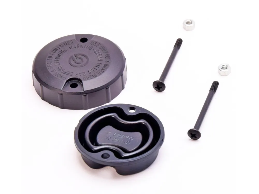 Nuovo Arrivo TAPPO SERBATOIO FRENO BREMBO RACING 45CC USCITA 90° ATTACCO FORO GRANDE-
