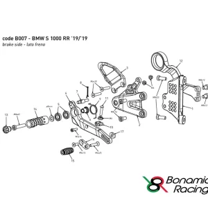 Quantità Limitata PIASTRA RICAMBIO PEDANE BONAMICI B007 LATO FRENO-