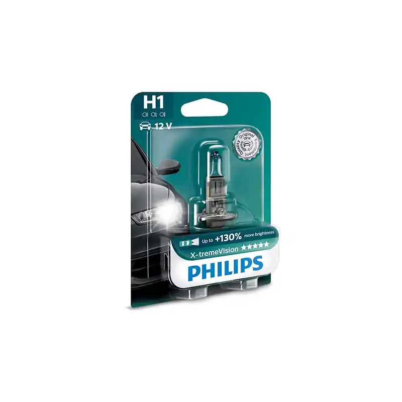 Must-Have LAMPADA PHILIPS H1 X-TREME VISION - 12V 55W - (Rif.Philips:12258X+VB1)