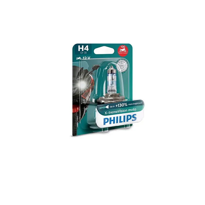 LAMPADA PHILIPS H4 X-TREME VISION - 12V 60/55W - (Rif.Philips: 12342XV+B1) Spedito Oggi