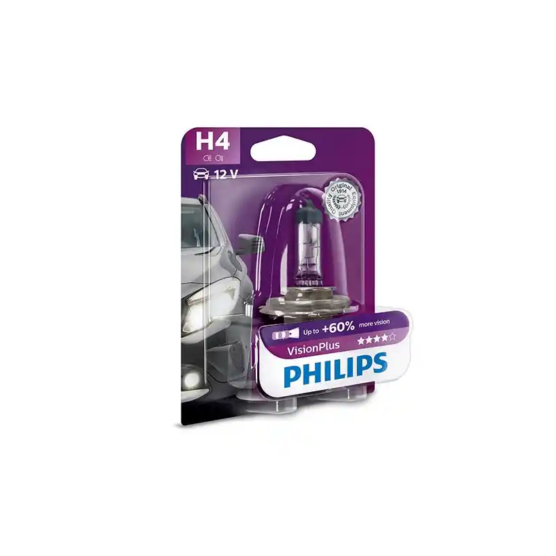 LAMPADA PHILIPS H4 VISION PLUS - 12V 60/55W - (Rif.Philips:12342VPB1) Di Tendenza