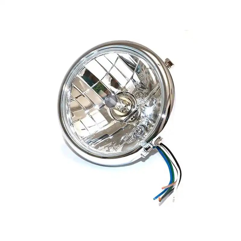 FANALE TONDO D.158 CROMATO VETRO TRASPARENTE LAMP.H4 E POSIZ Popolare