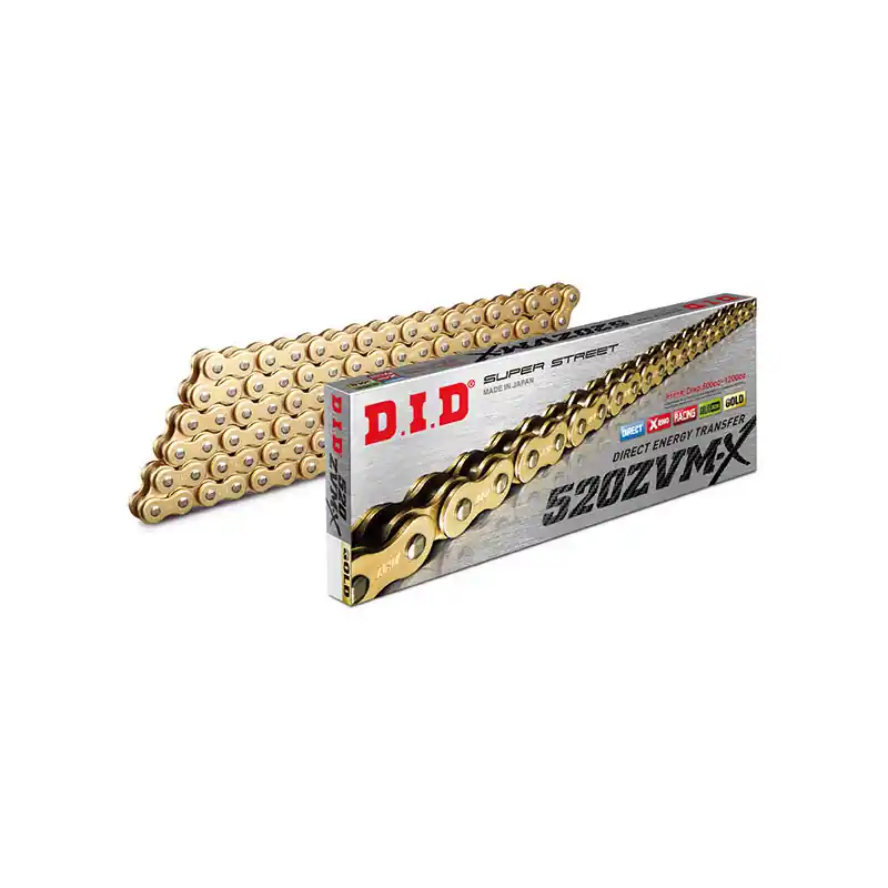 CATENA DID 520ZVM-X (Gold & Gold) - Lunghezza: 114 maglie con giunto a rivetto (ZJ) Ordina Subito
