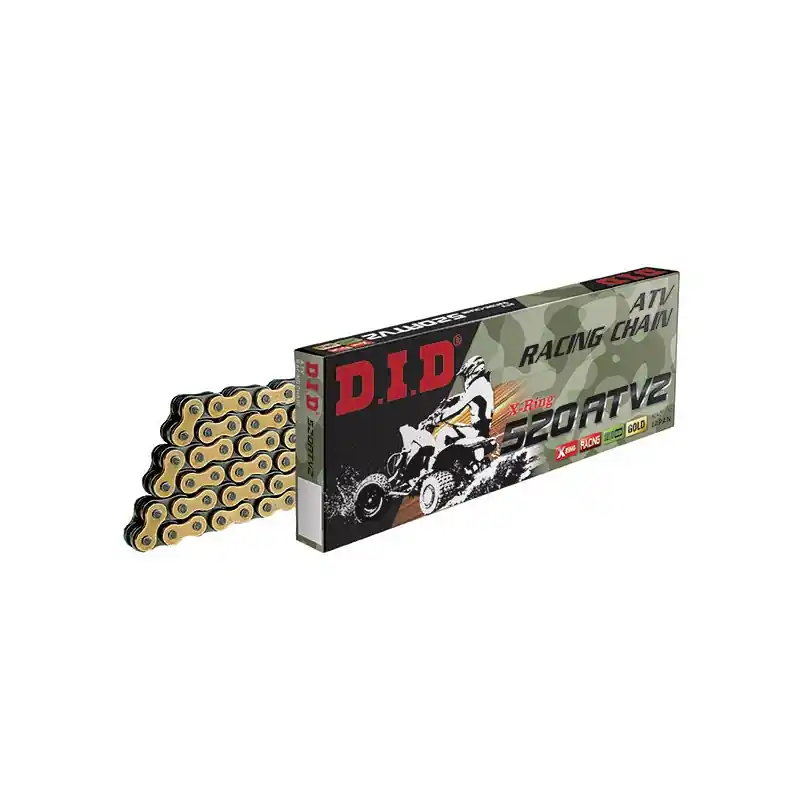 CATENA DID 520ATV2 (Gold & Black) - Lunghezza: 98 maglie con giunto a clip (FJ) Professionale