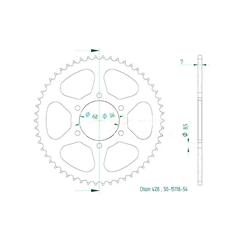 Corona in acciaio p428 - z54 (dis.00052) Ordina Subito