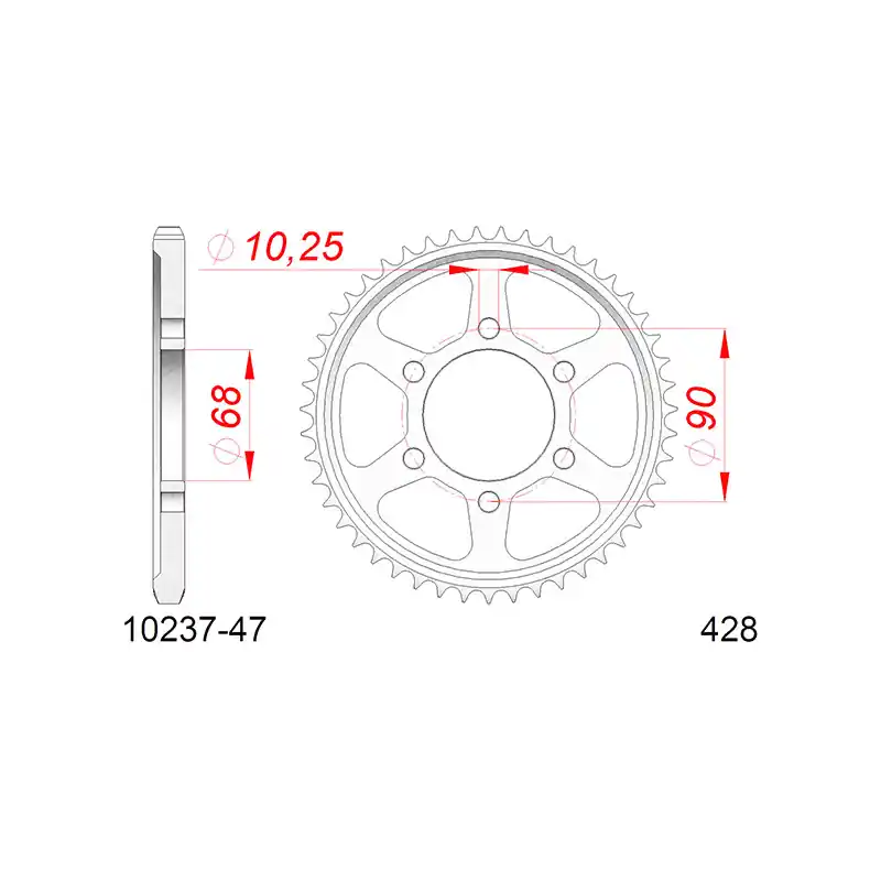 Corona afam in acciaio p428 - z47 (dis.10237) Professionale
