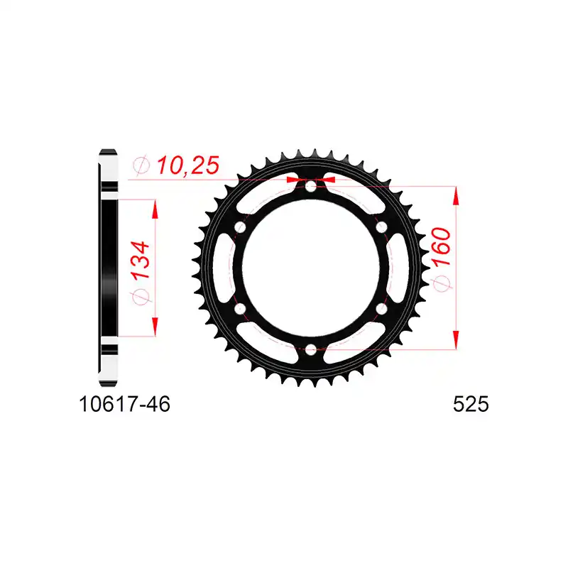 Corona afam in acciaio p525 - z46 (dis.10617) Ultime Pezzi