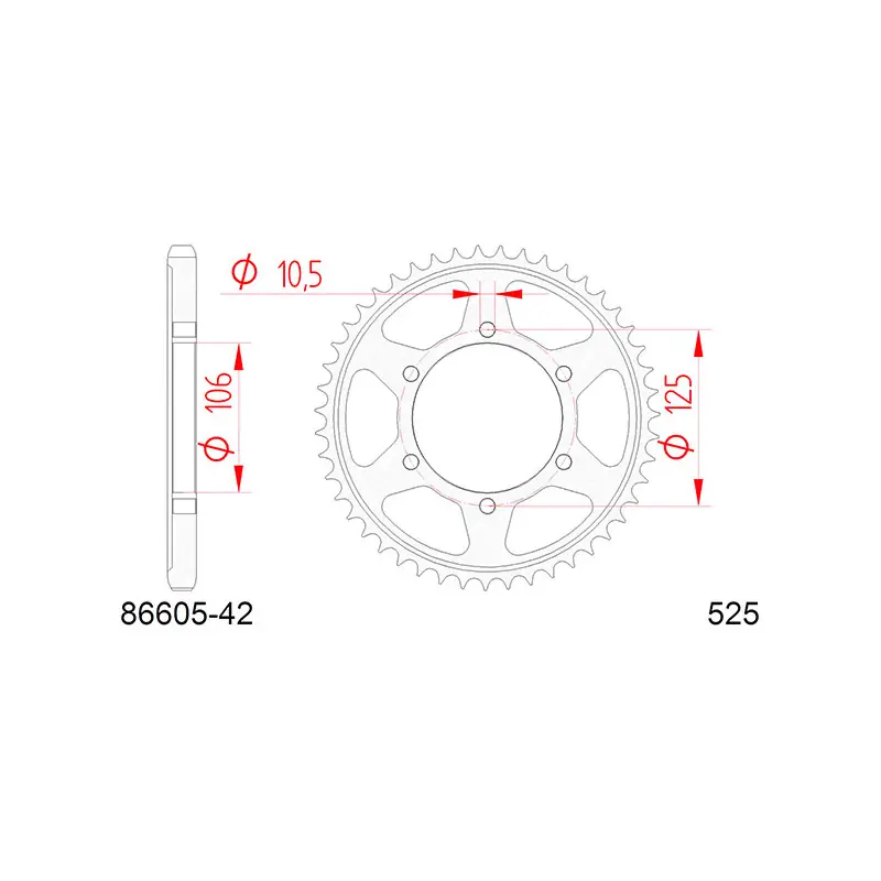 Corona afam in acciaio p525 - z42 (dis.86501) Vendita Finale