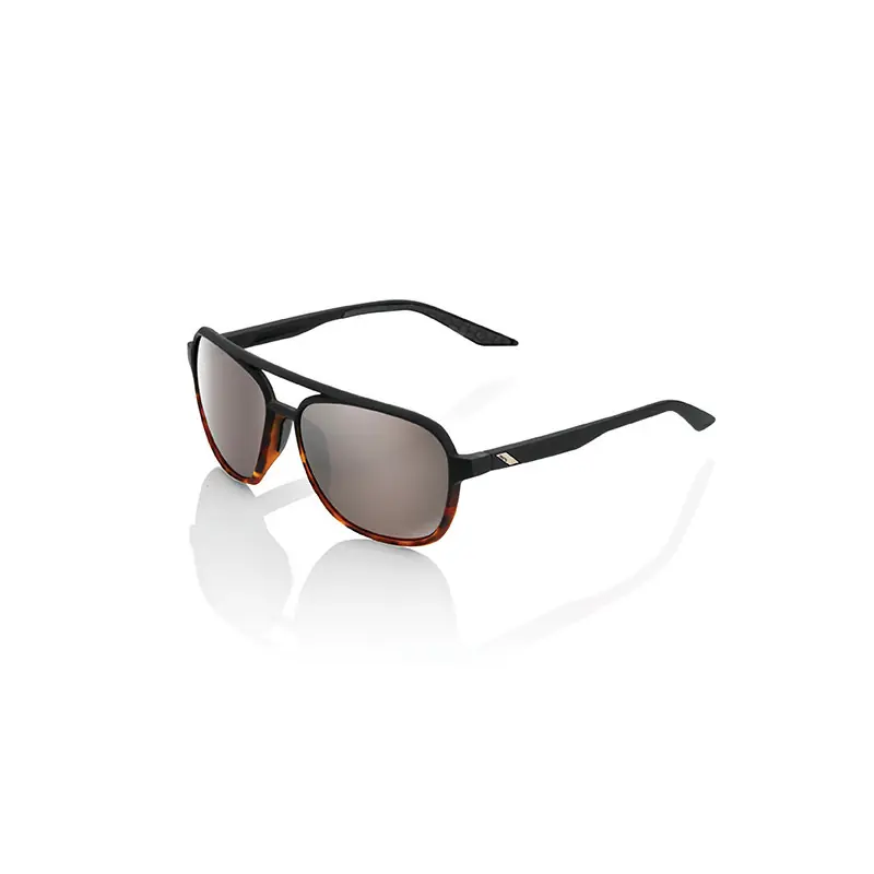 Consegna Rapida OCCHIALI DA SOLE 100% KONNOR - MATTE TRANSLUCENT BROWN FADE - LENTI HIPER A SPECCHIO ARGENTO