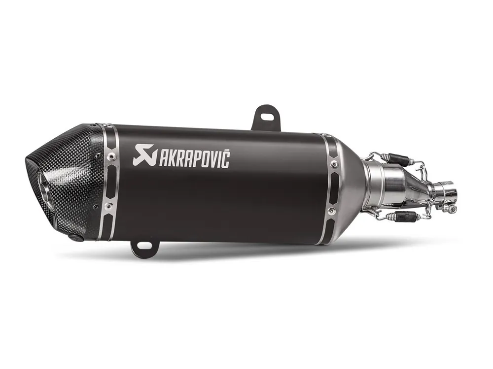 TERMINALE SLIP ON AKRAPOVIC INOX NERO VESPA GTS 125 IE SUPER 2021-2024 EURO 5- Pagamento Sicuro