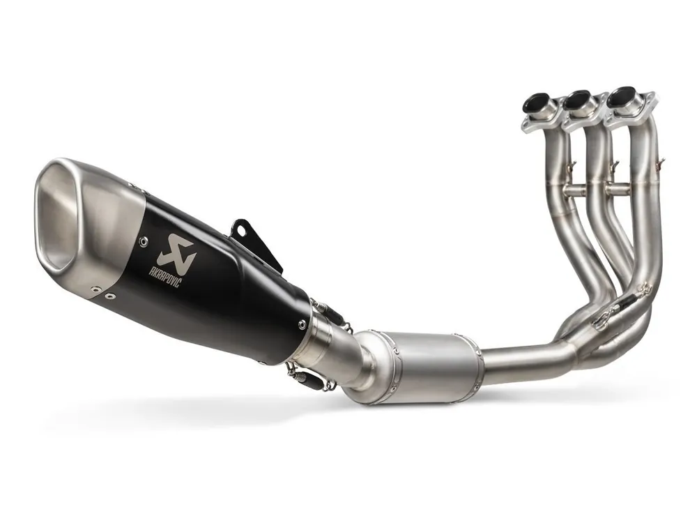 Ultima Occasione SCARICO COMPLETO RACING AKRAPOVIC TITANIO NERO TRIUMPH TRIDENT 660 2021-2024-